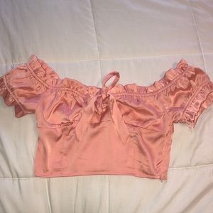 Silky off shoulder cup top